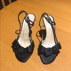 Kate Spade strapping bow satin heels